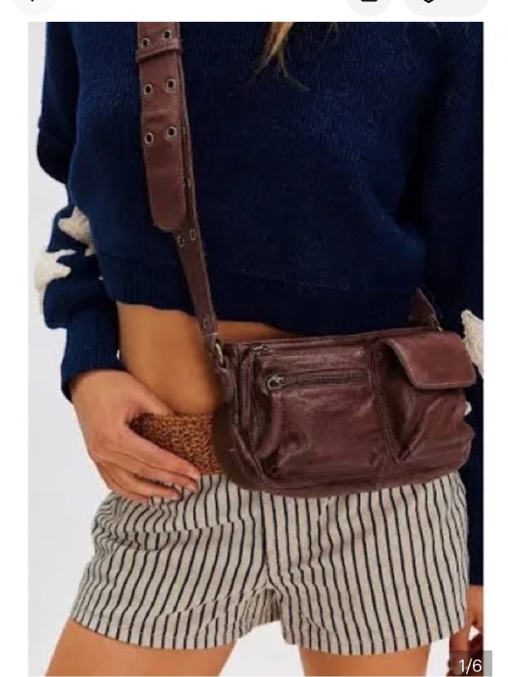 Free People Cognac Wade Leather Bag